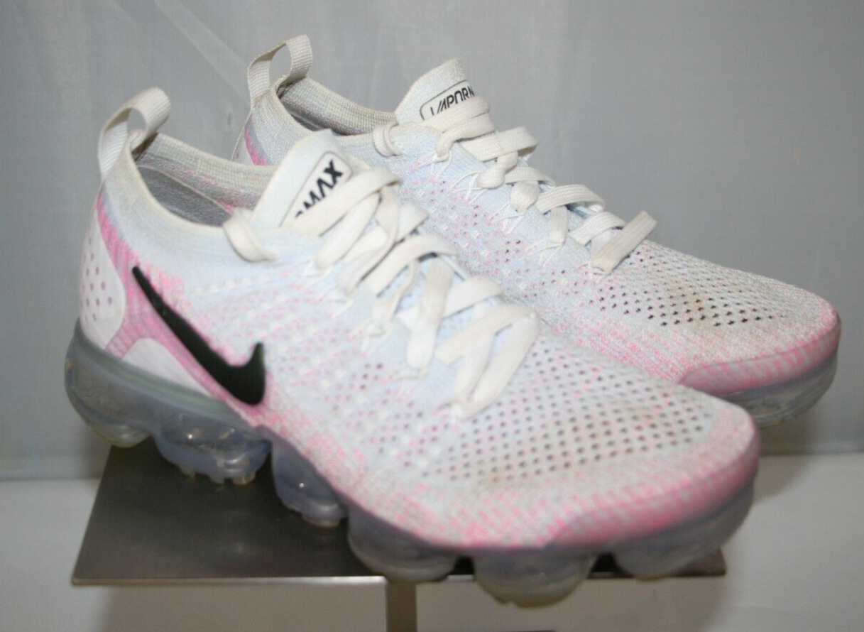 nike air vapormax flyknit 2 white hydrogen blue pink